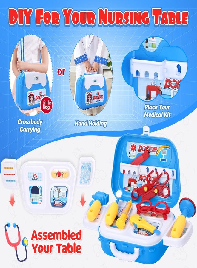 GINMIC Kids Doctor Play Kit, 22 Pieces Pretend Play Doctor Set with Roleplay Doctor Costume and Carry Case for Toddlers and Kids, Medical Dr Kit Toys for Girl Age 3 4 5 6 7 Year Old (Blue-1) - Image 3